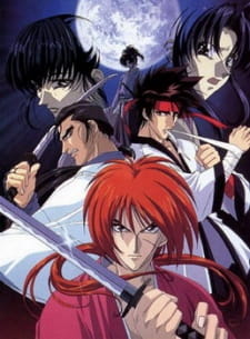 Rurouni Kenshin: Meiji Kenkaku Romantan - Ishinshishi e no Chinkonka promotional cover artwork