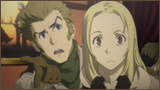 Isaac Dian and Miria Harvent seated together in the official Baccano! episode 2 thumbnail